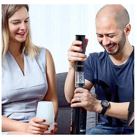 Electric Wine Opener w Charger & Batteries Wine Lover Gift Uncle Viner NEW - Picture 5 of 10